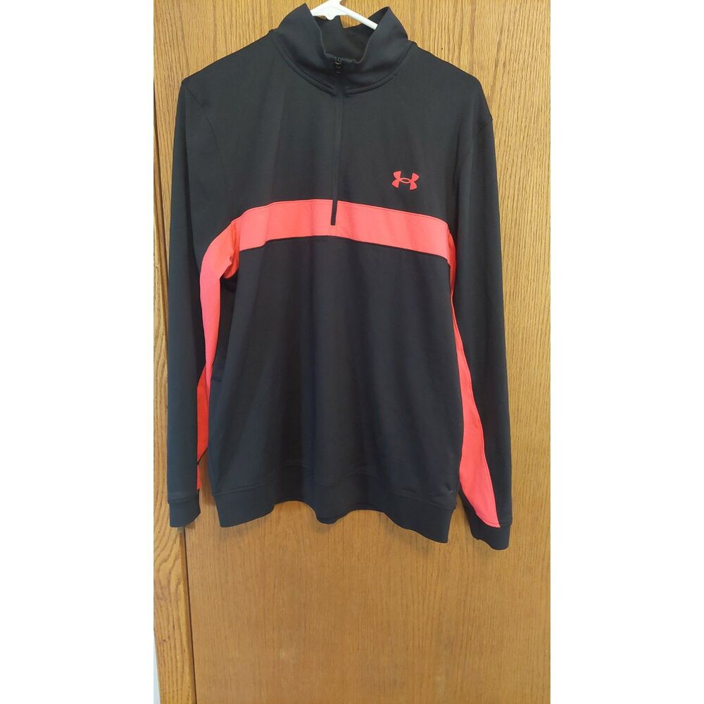 Under Armour Storm 1/2 Zip Pullover Men’s M Black Hot Pink Midlayer